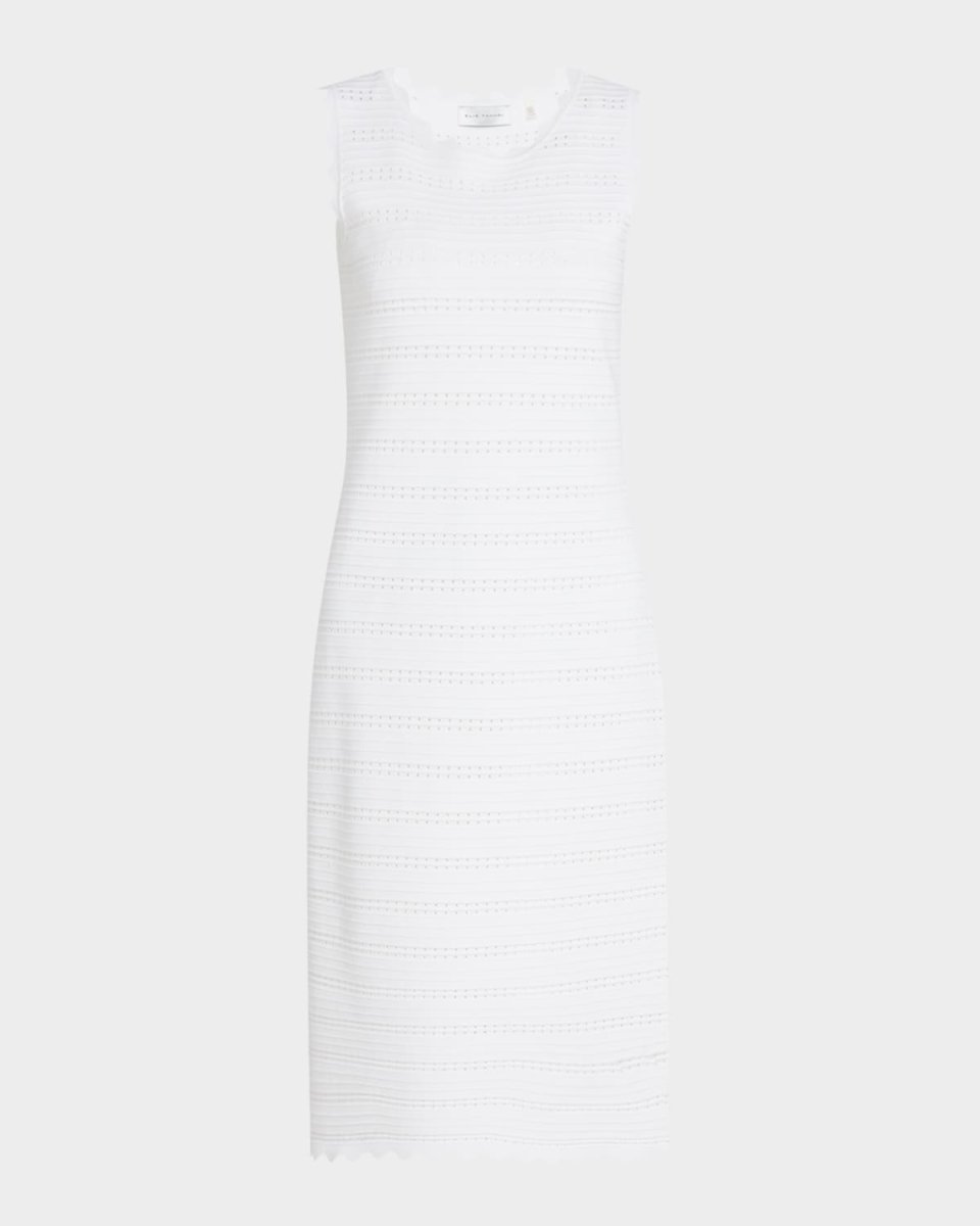 The Alessandra Scalloped Pointelle Midi Dress